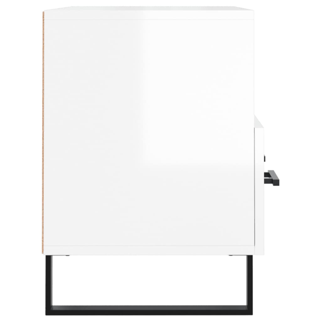 vidaXL Comodă TV, alb extralucios, 80x36x50 cm, lemn prelucrat vidaXL Comodă TV, alb extralucios, 80x36x50 cm, lemn prelucrat