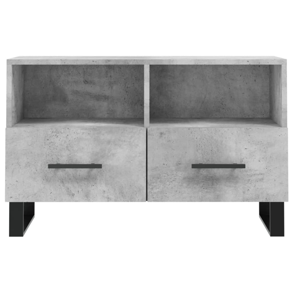 vidaXL Comodă TV, gri beton, 80x36x50 cm, lemn compozit vidaXL Comodă TV, gri beton, 80x36x50 cm, lemn compozit