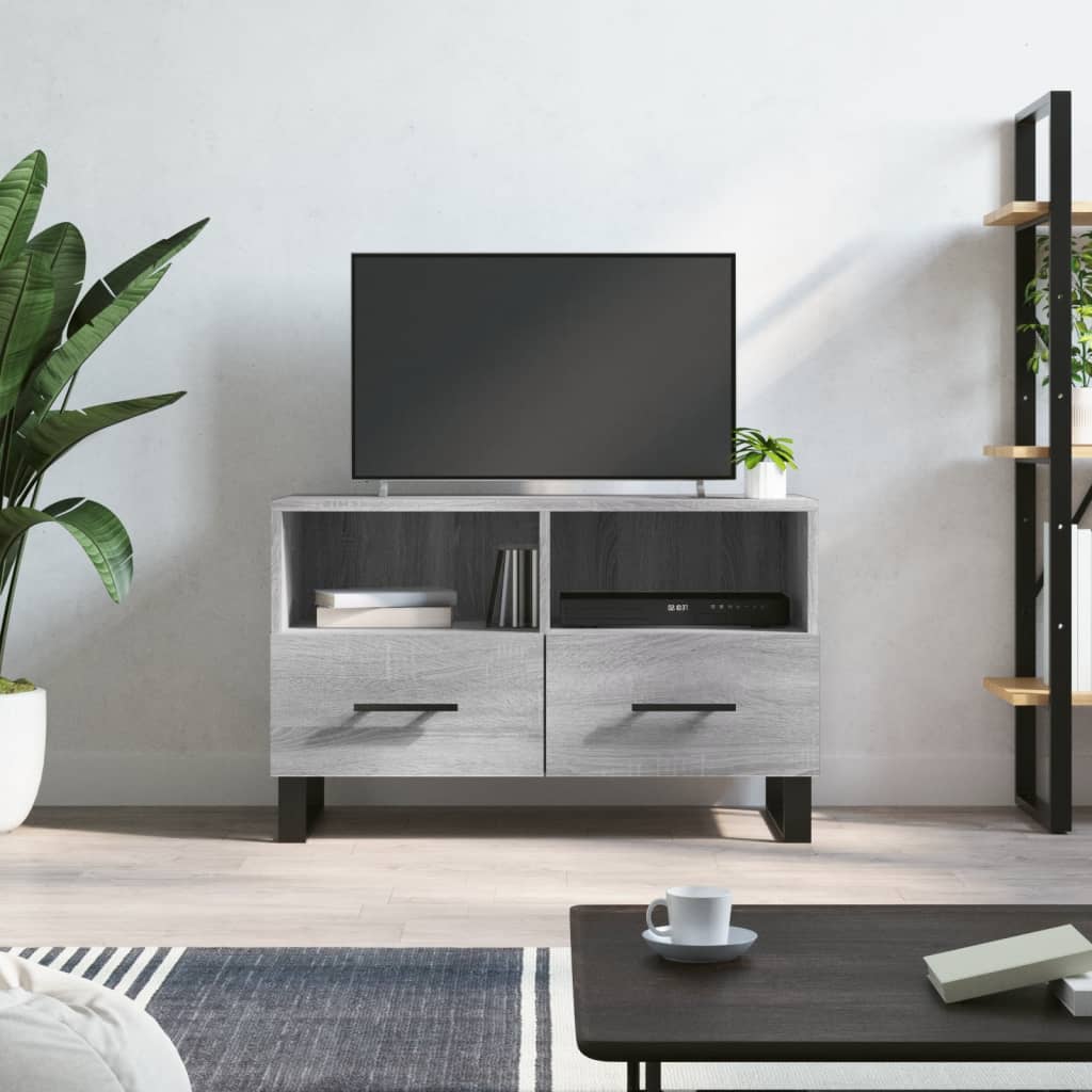 vidaXL Comodă TV, gri sonoma, 80x36x50 cm, lemn prelucrat vidaXL Comodă TV, gri sonoma, 80x36x50 cm, lemn prelucrat