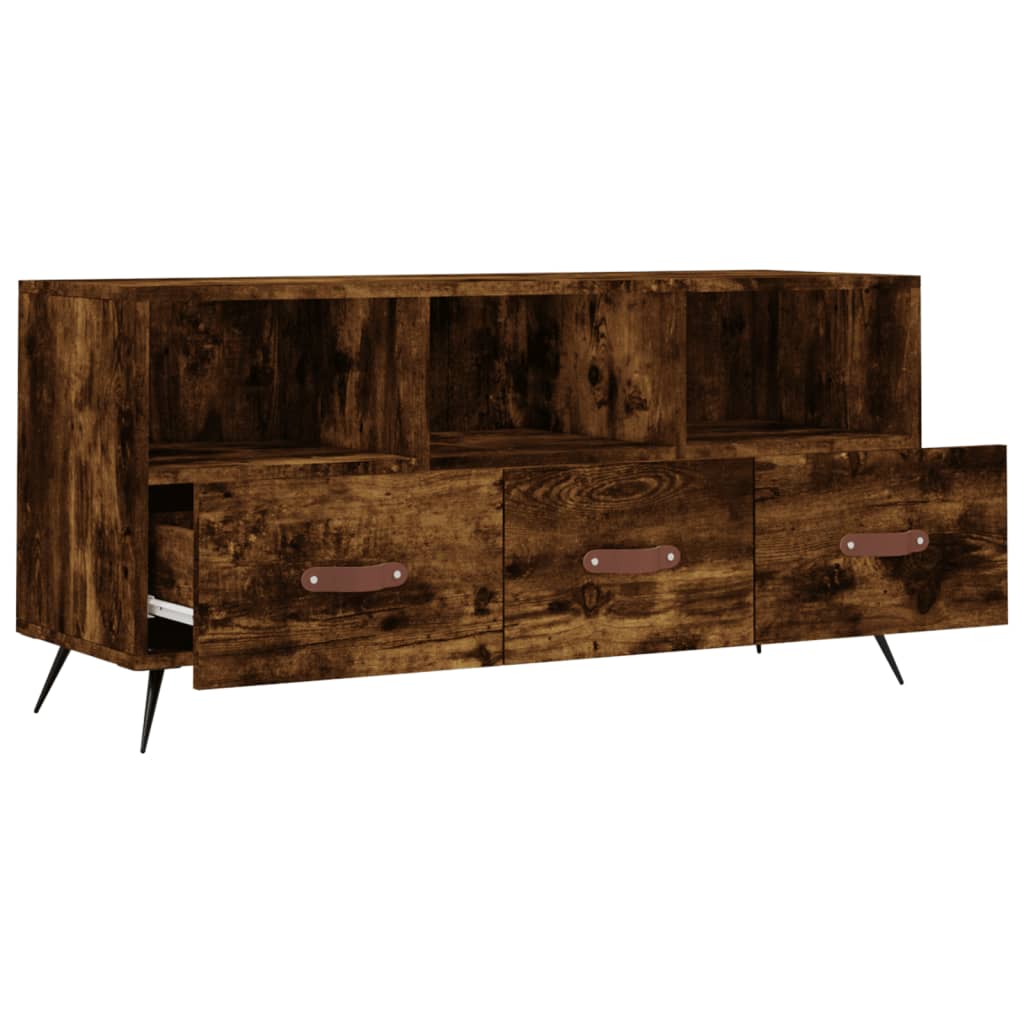 vidaXL Dulap TV stejar afumat, 102x36x50 cm, lemn prelucrat