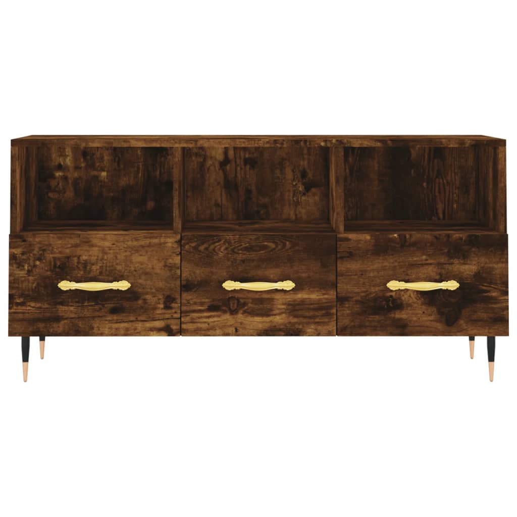vidaXL Dulap TV stejar afumat, 102x36x50 cm, lemn prelucrat