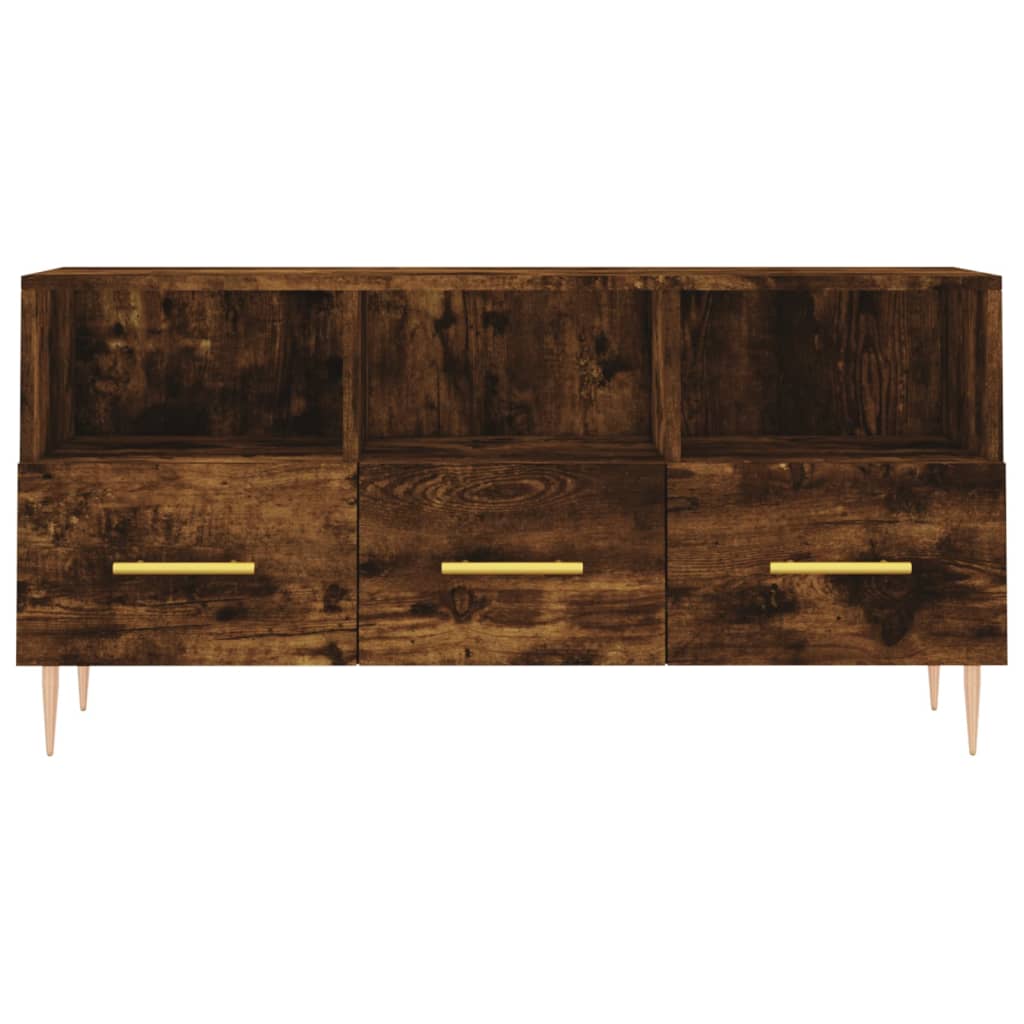 vidaXL Dulap TV stejar afumat, 102x36x50 cm, lemn prelucrat