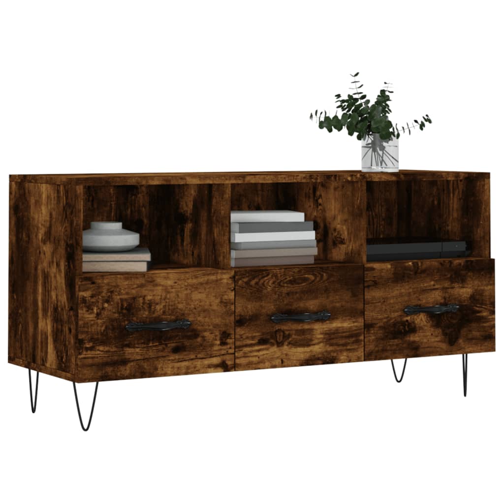 vidaXL Dulap TV stejar afumat, 102x36x50 cm, lemn prelucrat