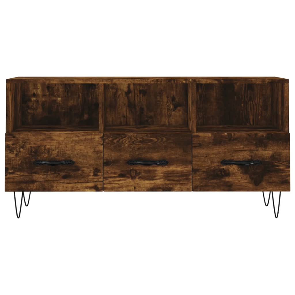 vidaXL Dulap TV stejar afumat, 102x36x50 cm, lemn prelucrat