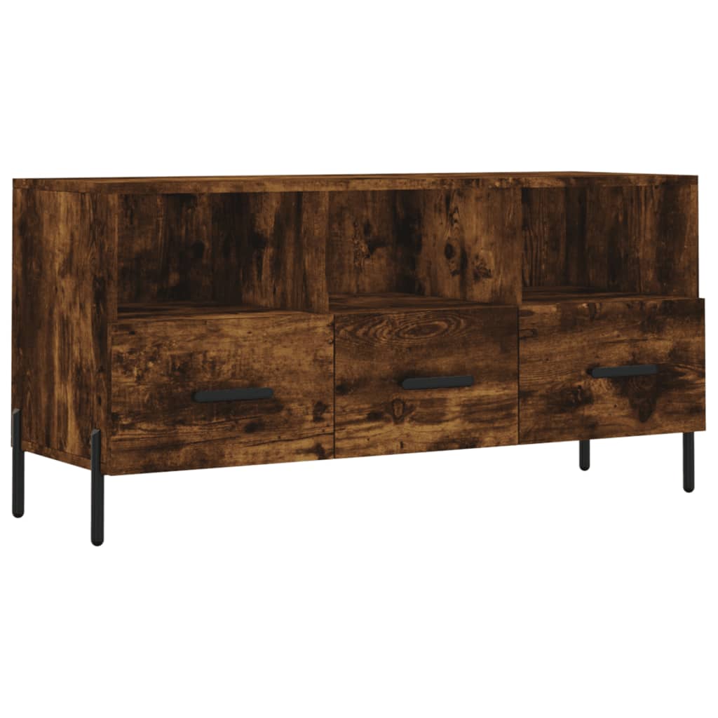 vidaXL Dulap TV stejar afumat, 102x36x50 cm, lemn prelucrat