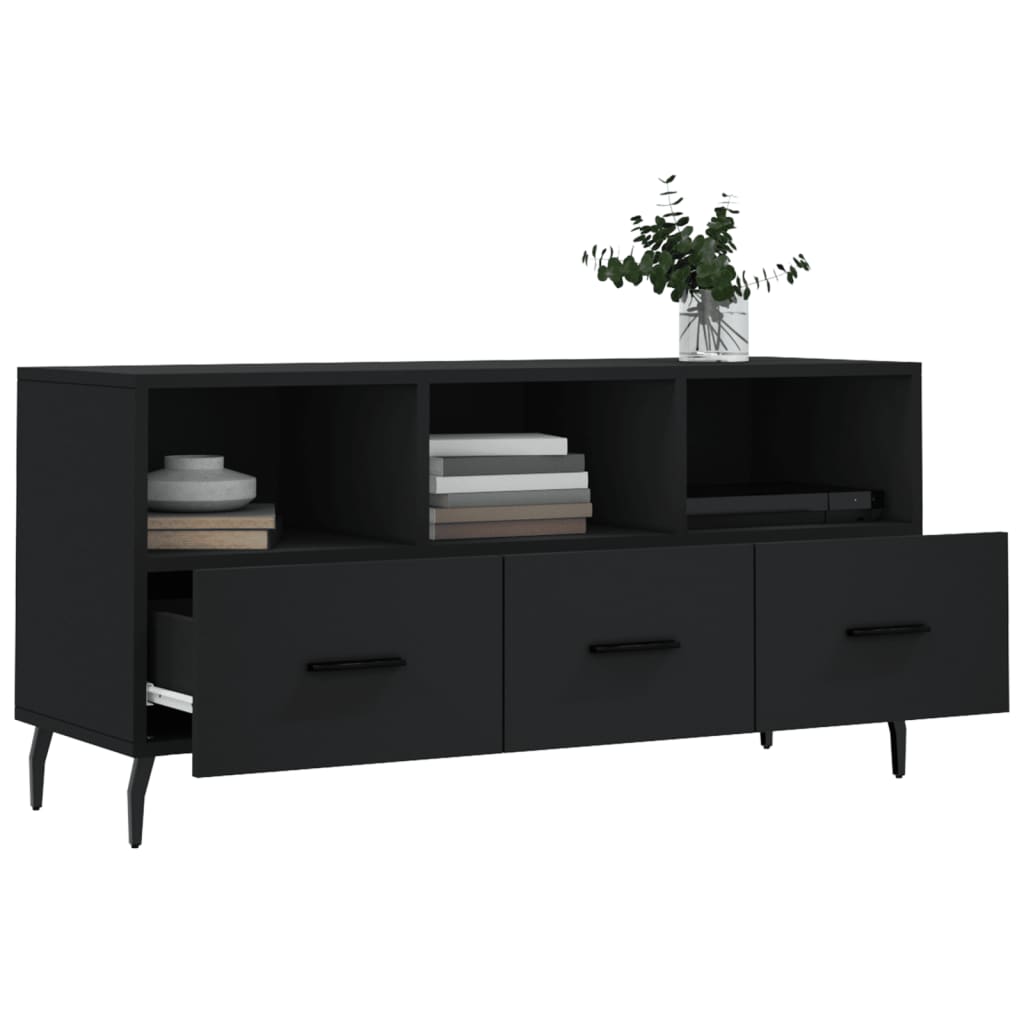 vidaXL Dulap TV, negru, 102x36x50 cm, lemn prelucrat