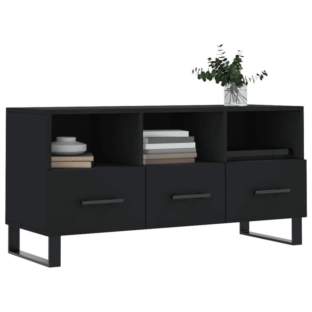 vidaXL Dulap TV, negru, 102x36x50 cm, lemn prelucrat
