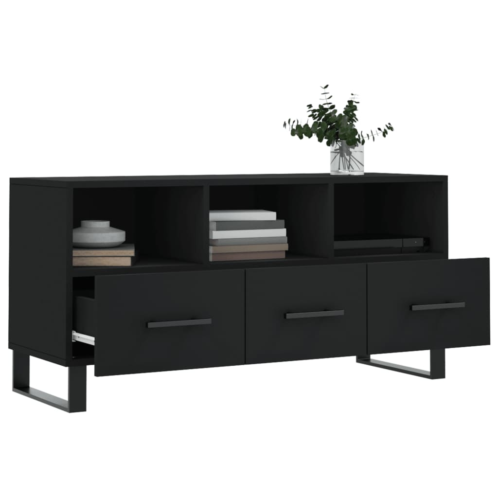 vidaXL Dulap TV, negru, 102x36x50 cm, lemn prelucrat