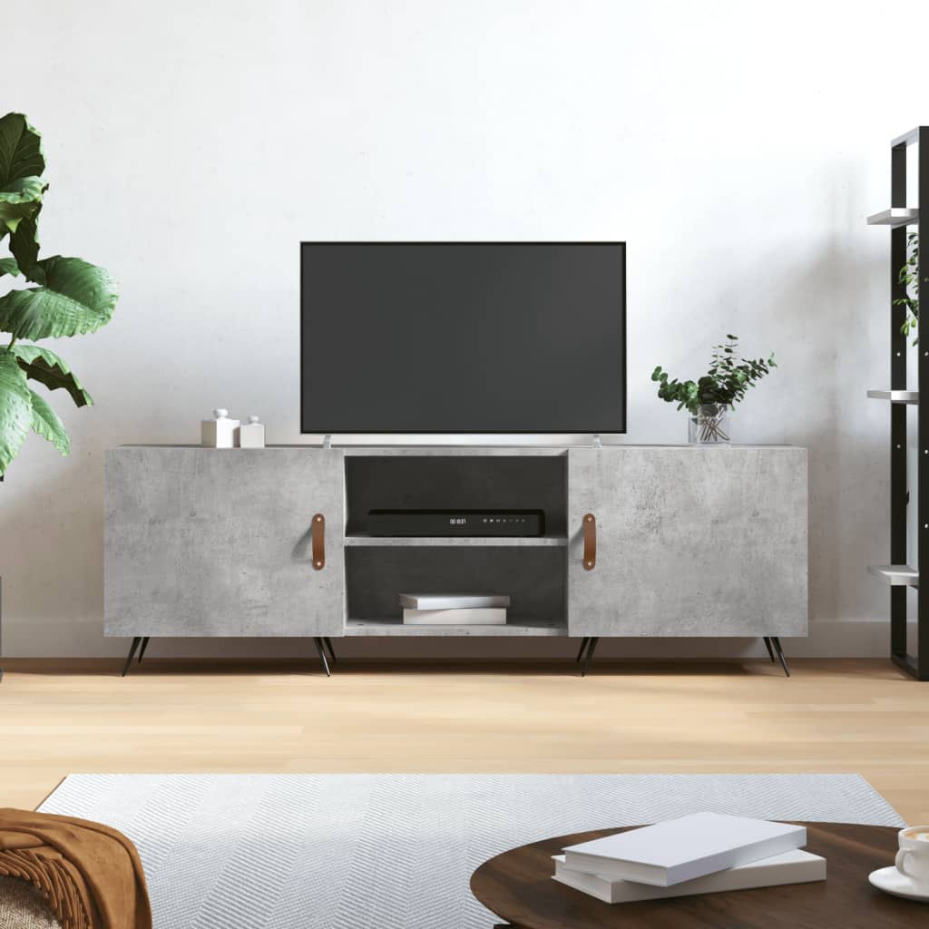 vidaXL Comodă TV, gri beton, 150x30x50 cm, lemn compozit vidaXL Comodă TV, gri beton, 150x30x50 cm, lemn compozit