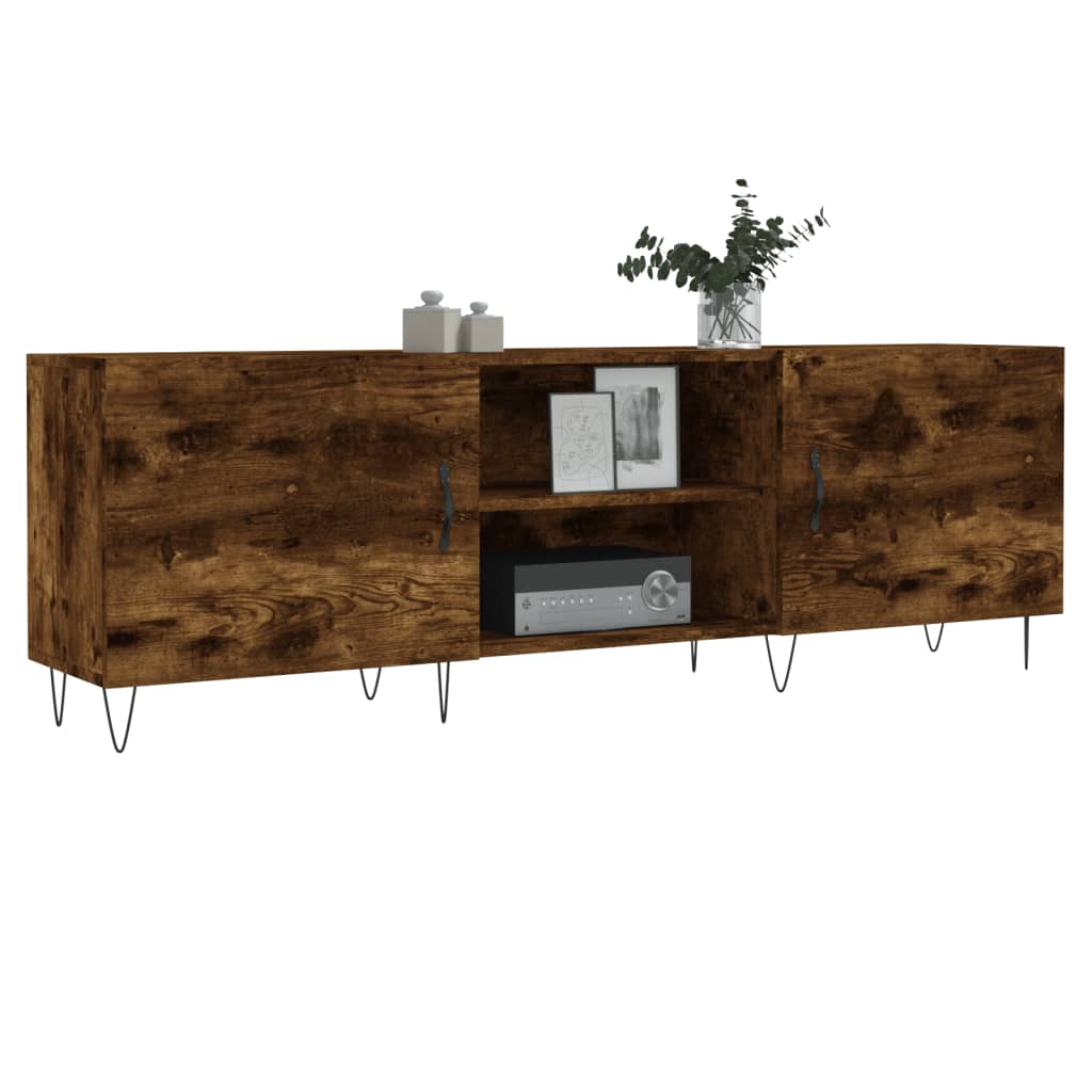 vidaXL Comodă TV, stejar fumuriu, 150x30x50 cm, lemn compozit