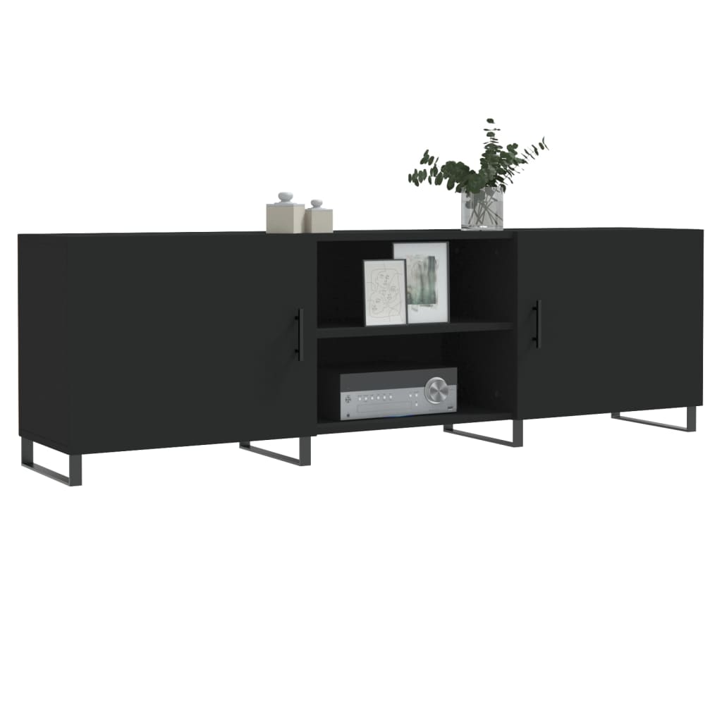 vidaXL Comodă TV, negru, 150x30x50 cm, lemn compozit