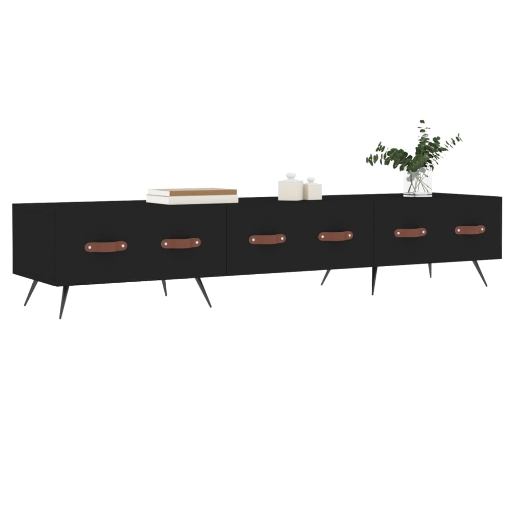 vidaXL Dulap TV, negru, 150x36x30 cm, lemn prelucrat