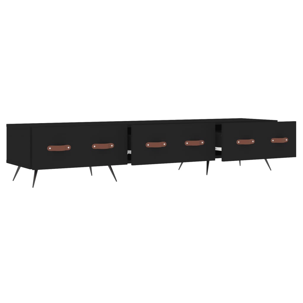 vidaXL Dulap TV, negru, 150x36x30 cm, lemn prelucrat
