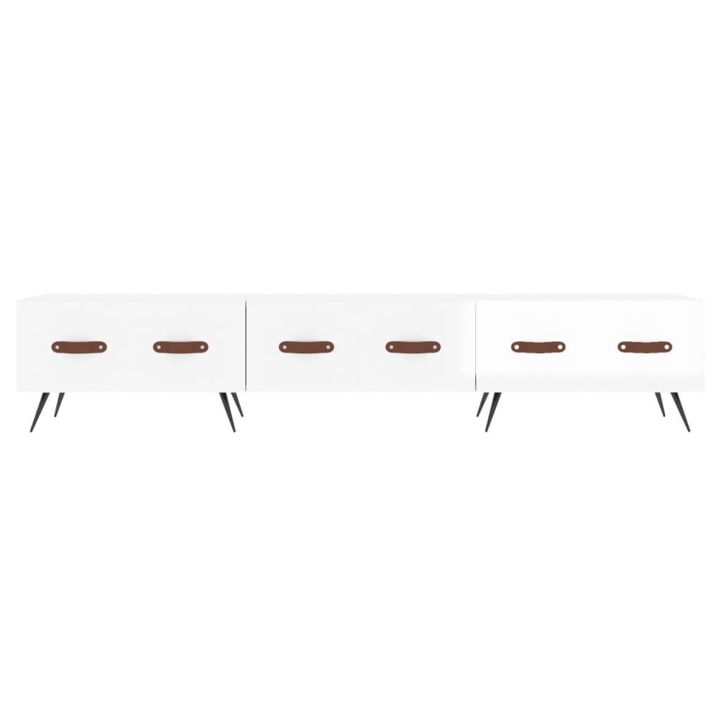 vidaXL Comodă TV, alb extralucios, 150x36x30 cm, lemn prelucrat