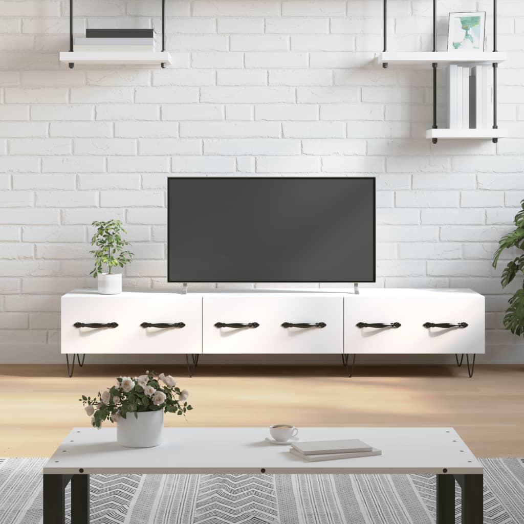 vidaXL Comodă TV, alb, 150x36x30 cm, lemn prelucrat vidaXL Comodă TV, alb, 150x36x30 cm, lemn prelucrat