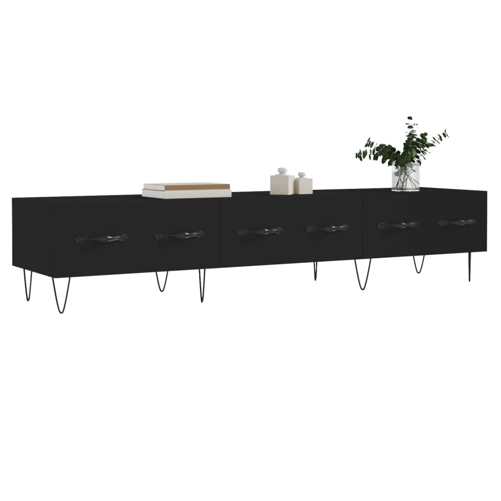 vidaXL Dulap TV, negru, 150x36x30 cm, lemn prelucrat vidaXL Dulap TV, negru, 150x36x30 cm, lemn prelucrat