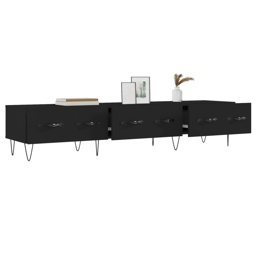 vidaXL Dulap TV, negru, 150x36x30 cm, lemn prelucrat vidaXL Dulap TV, negru, 150x36x30 cm, lemn prelucrat