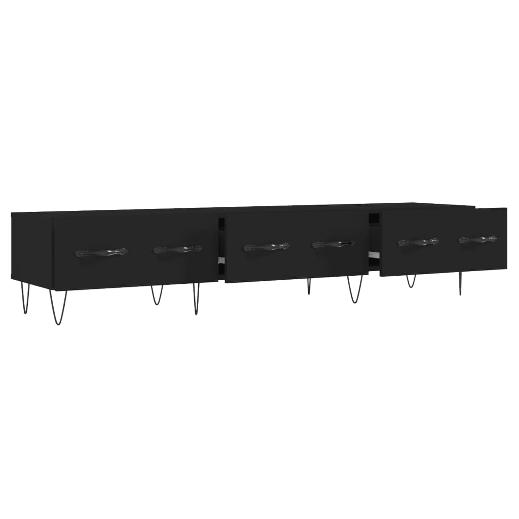 vidaXL Dulap TV, negru, 150x36x30 cm, lemn prelucrat vidaXL Dulap TV, negru, 150x36x30 cm, lemn prelucrat