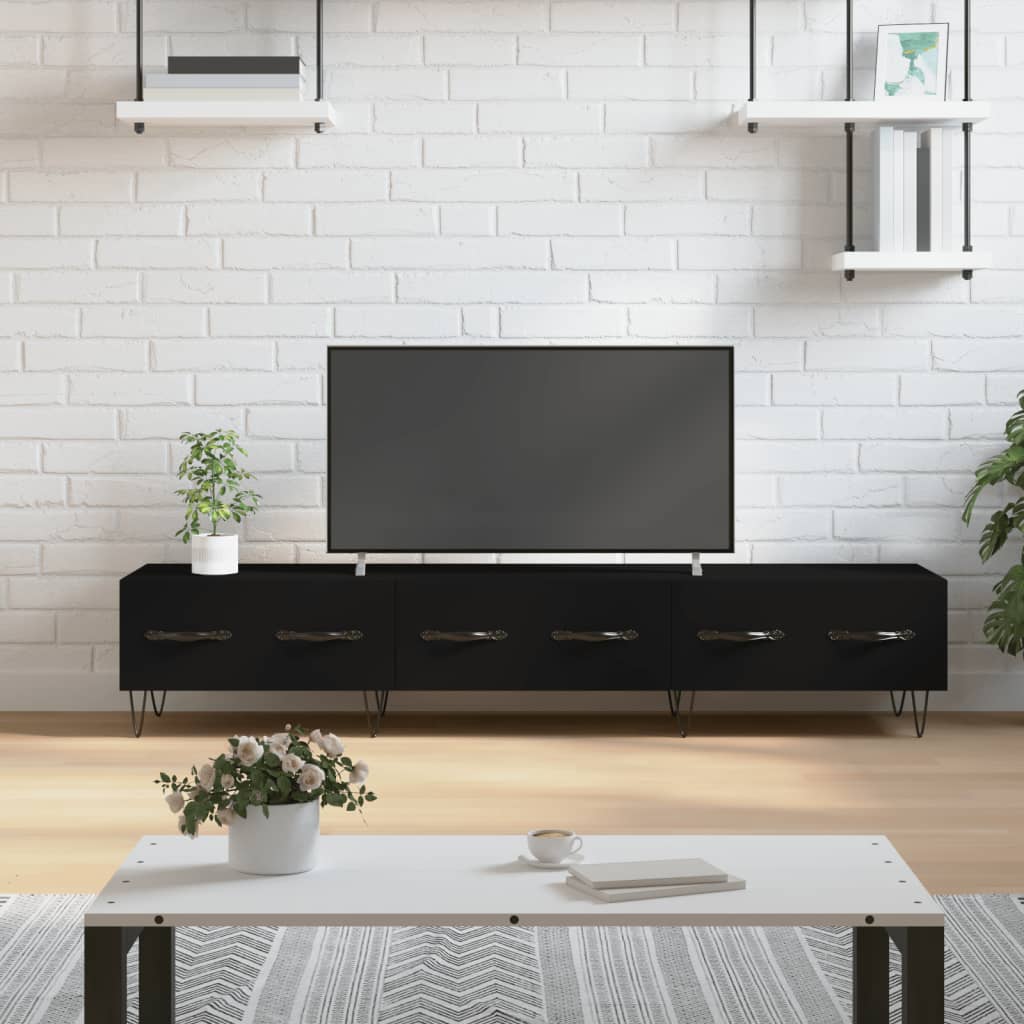 vidaXL Dulap TV, negru, 150x36x30 cm, lemn prelucrat vidaXL Dulap TV, negru, 150x36x30 cm, lemn prelucrat