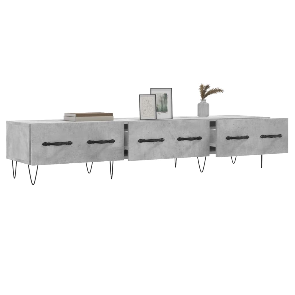 vidaXL Comodă TV, gri beton, 150x36x30 cm, lemn prelucrat vidaXL Comodă TV, gri beton, 150x36x30 cm, lemn prelucrat