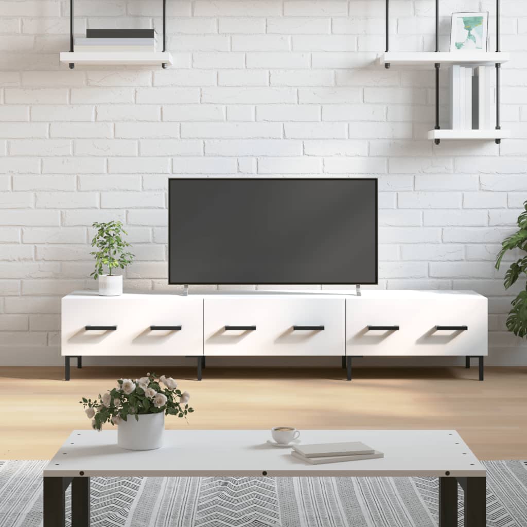 vidaXL Comodă TV, alb, 150x36x30 cm, lemn prelucrat vidaXL Comodă TV, alb, 150x36x30 cm, lemn prelucrat