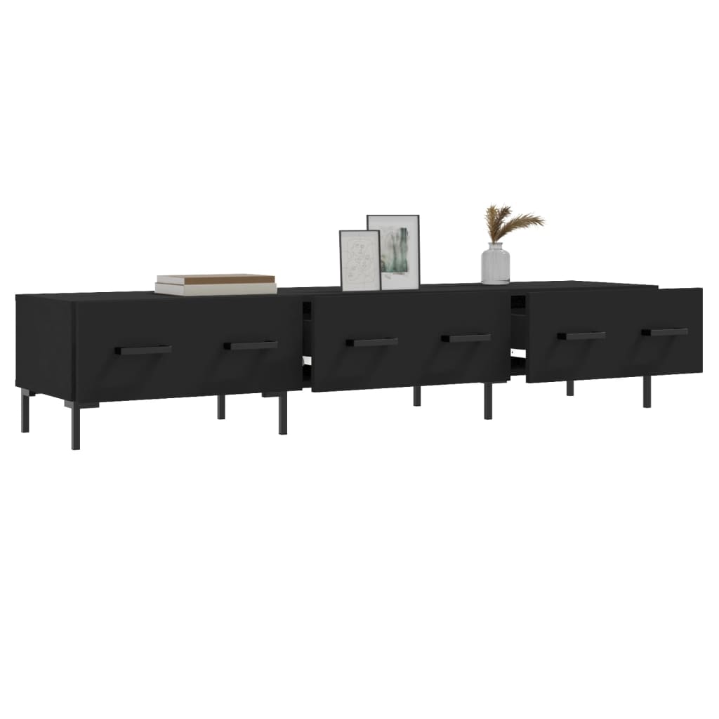 vidaXL Dulap TV, negru, 150x36x30 cm, lemn prelucrat vidaXL Dulap TV, negru, 150x36x30 cm, lemn prelucrat