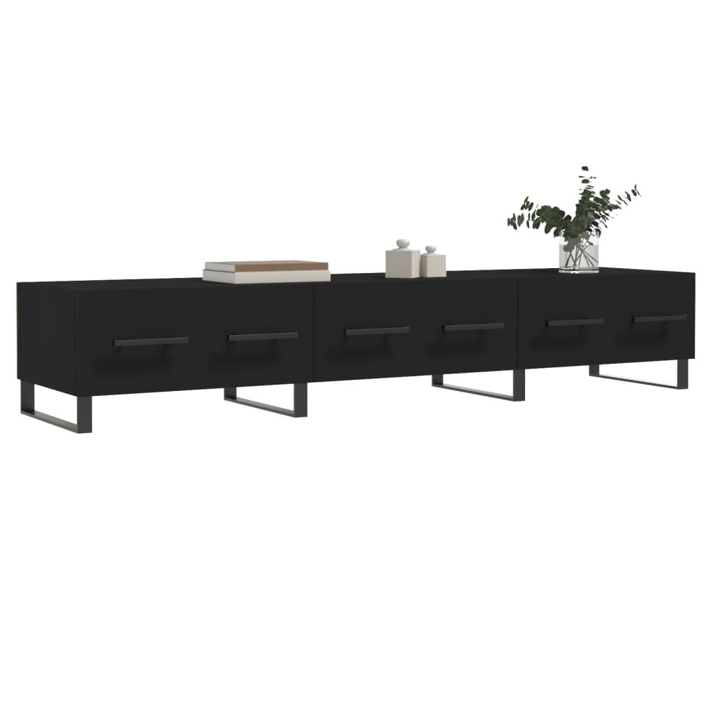vidaXL Dulap TV, negru, 150x36x30 cm, lemn prelucrat