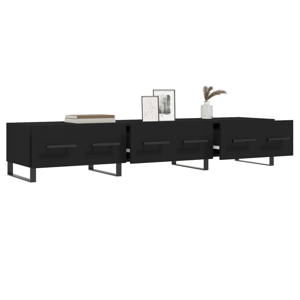 vidaXL Dulap TV, negru, 150x36x30 cm, lemn prelucrat