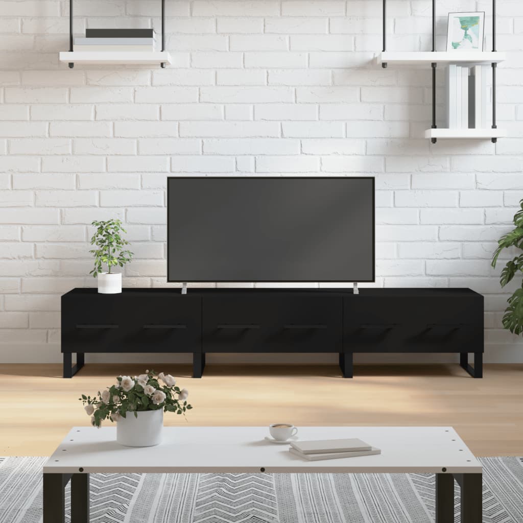 vidaXL Dulap TV, negru, 150x36x30 cm, lemn prelucrat