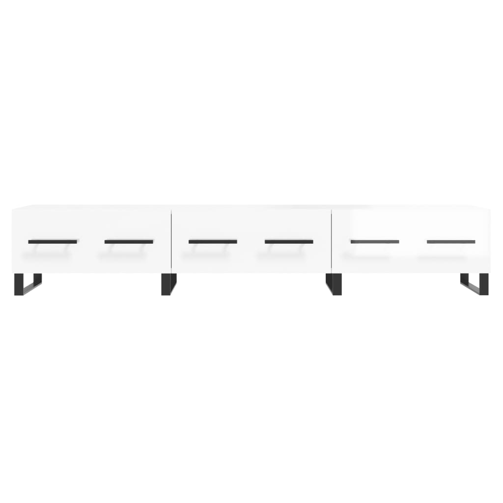 vidaXL Comodă TV, alb extralucios, 150x36x30 cm, lemn prelucrat