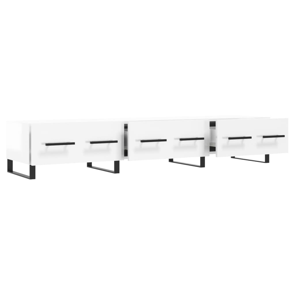 vidaXL Comodă TV, alb extralucios, 150x36x30 cm, lemn prelucrat