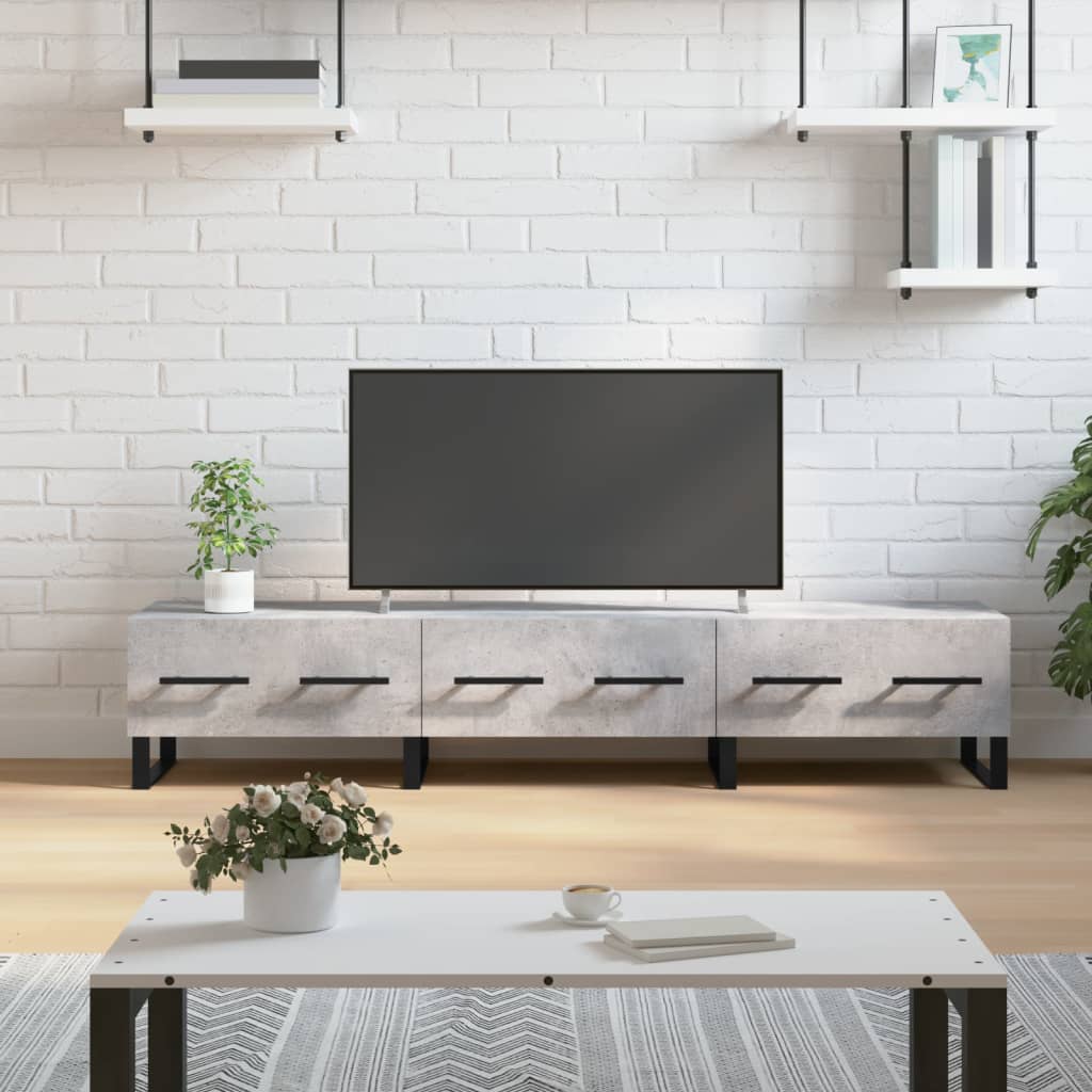 vidaXL Comodă TV, gri beton, 150x36x30 cm, lemn prelucrat vidaXL Comodă TV, gri beton, 150x36x30 cm, lemn prelucrat