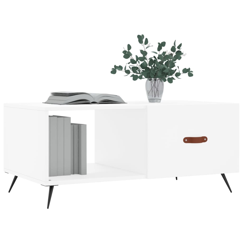 vidaXL Măsuță de cafea, alb, 90x50x40 cm, lemn prelucrat vidaXL Măsuță de cafea, alb, 90x50x40 cm, lemn prelucrat
