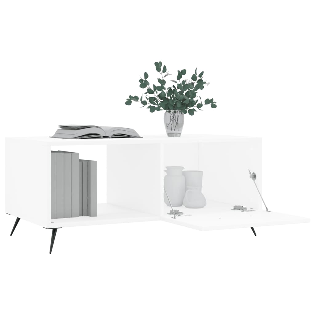 vidaXL Măsuță de cafea, alb, 90x50x40 cm, lemn prelucrat vidaXL Măsuță de cafea, alb, 90x50x40 cm, lemn prelucrat