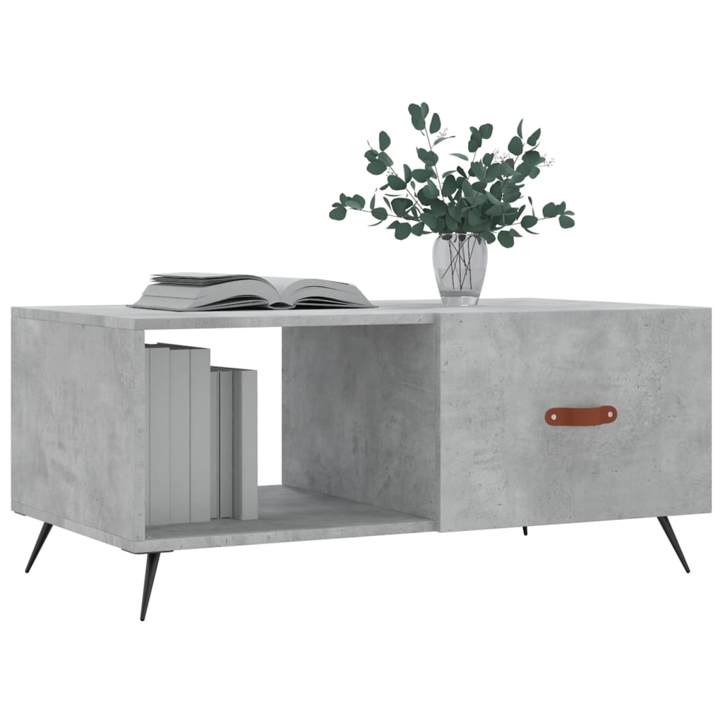 vidaXL Măsuță de cafea, gri beton, 90x50x40 cm, lemn prelucrat