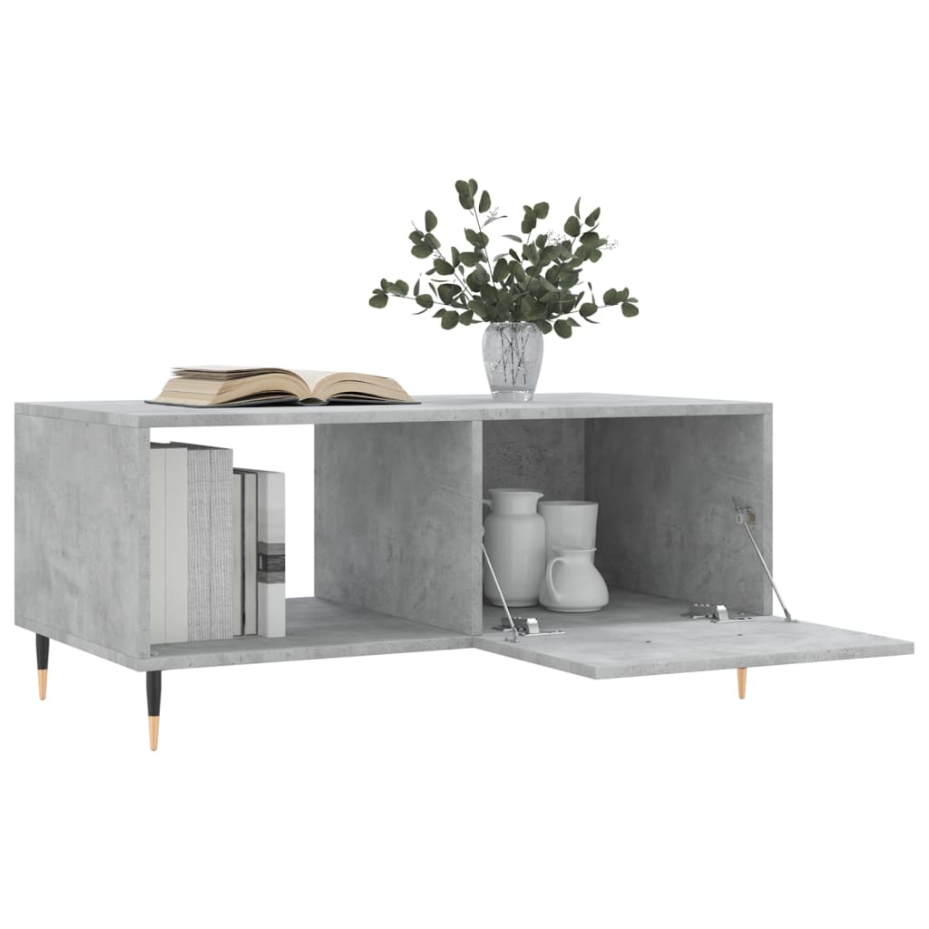 vidaXL Măsuță de cafea, gri beton, 90x50x40 cm, lemn prelucrat