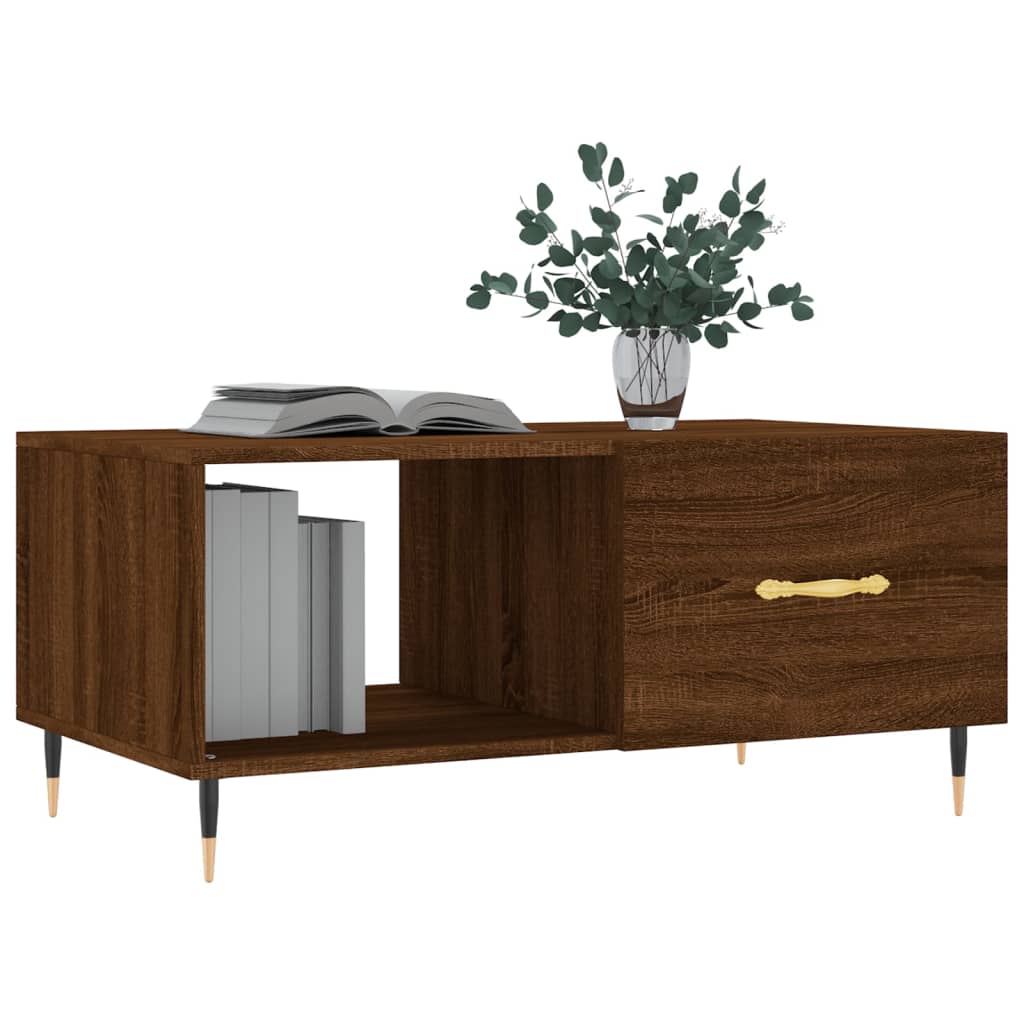 vidaXL Măsuță de cafea, stejar maro, 90x50x40 cm, lemn prelucrat vidaXL Măsuță de cafea, stejar maro, 90x50x40 cm, lemn prelucrat