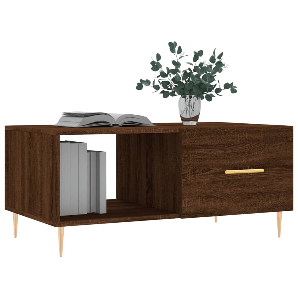 vidaXL Măsuță de cafea, stejar maro, 90x50x40 cm, lemn prelucrat vidaXL Măsuță de cafea, stejar maro, 90x50x40 cm, lemn prelucrat