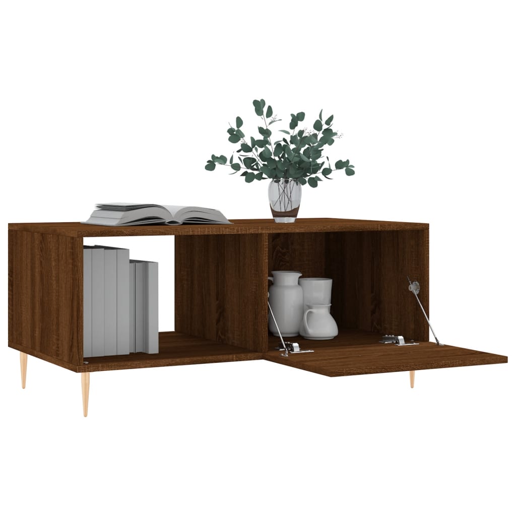vidaXL Măsuță de cafea, stejar maro, 90x50x40 cm, lemn prelucrat vidaXL Măsuță de cafea, stejar maro, 90x50x40 cm, lemn prelucrat