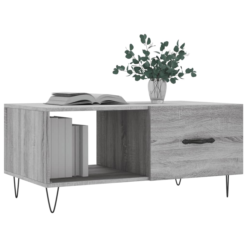 vidaXL Măsuță de cafea, gri sonoma, 90x50x40 cm, lemn prelucrat vidaXL Măsuță de cafea, gri sonoma, 90x50x40 cm, lemn prelucrat