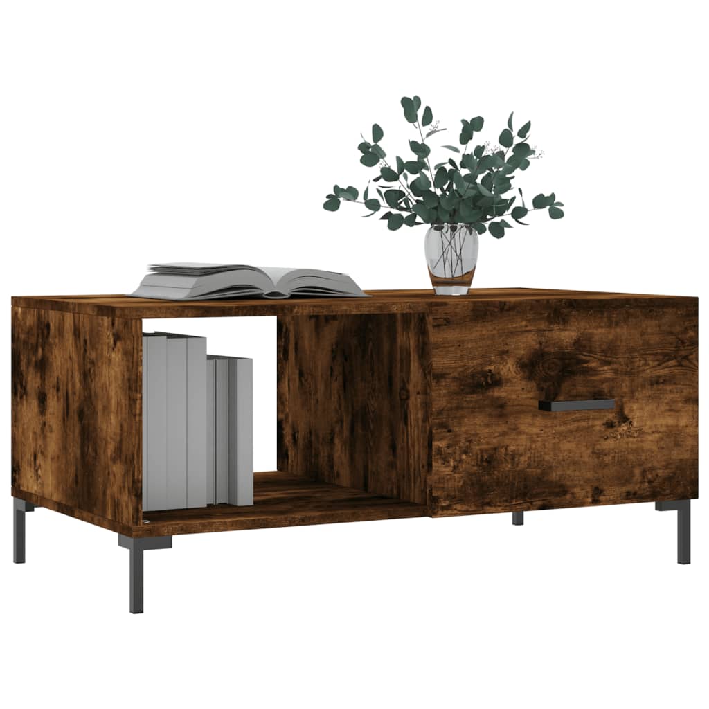 vidaXL Măsuță de cafea, stejar fumuriu, 90x50x40 cm, lemn prelucrat vidaXL Măsuță de cafea, stejar fumuriu, 90x50x40 cm, lemn prelucrat