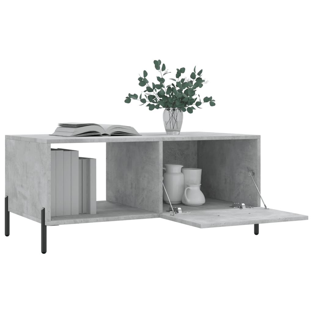 vidaXL Măsuță de cafea, gri beton, 90x50x40 cm, lemn prelucrat