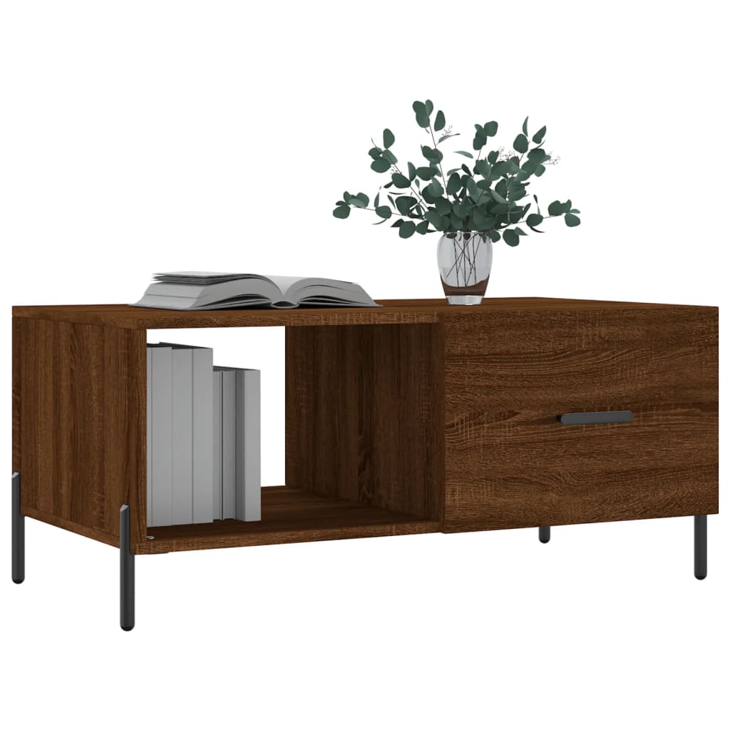 vidaXL Măsuță de cafea, stejar maro, 90x50x40 cm, lemn prelucrat vidaXL Măsuță de cafea, stejar maro, 90x50x40 cm, lemn prelucrat