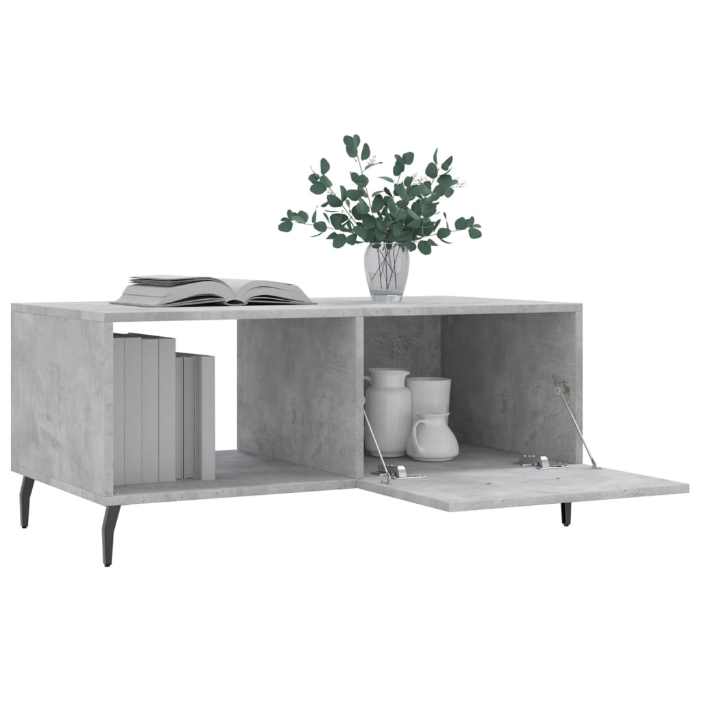 vidaXL Măsuță de cafea, gri beton, 90x50x40 cm, lemn prelucrat