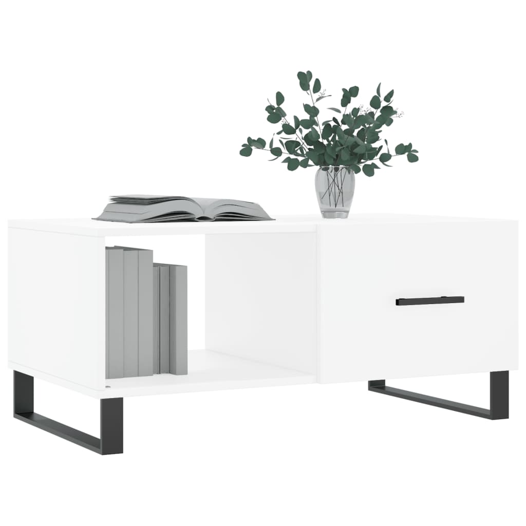 vidaXL Măsuță de cafea, alb, 90x50x40 cm, lemn prelucrat vidaXL Măsuță de cafea, alb, 90x50x40 cm, lemn prelucrat