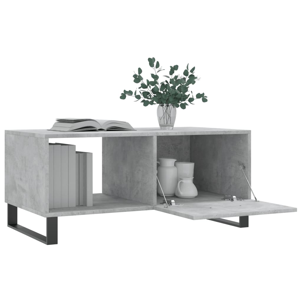 vidaXL Măsuță de cafea, gri beton, 90x50x40 cm, lemn prelucrat