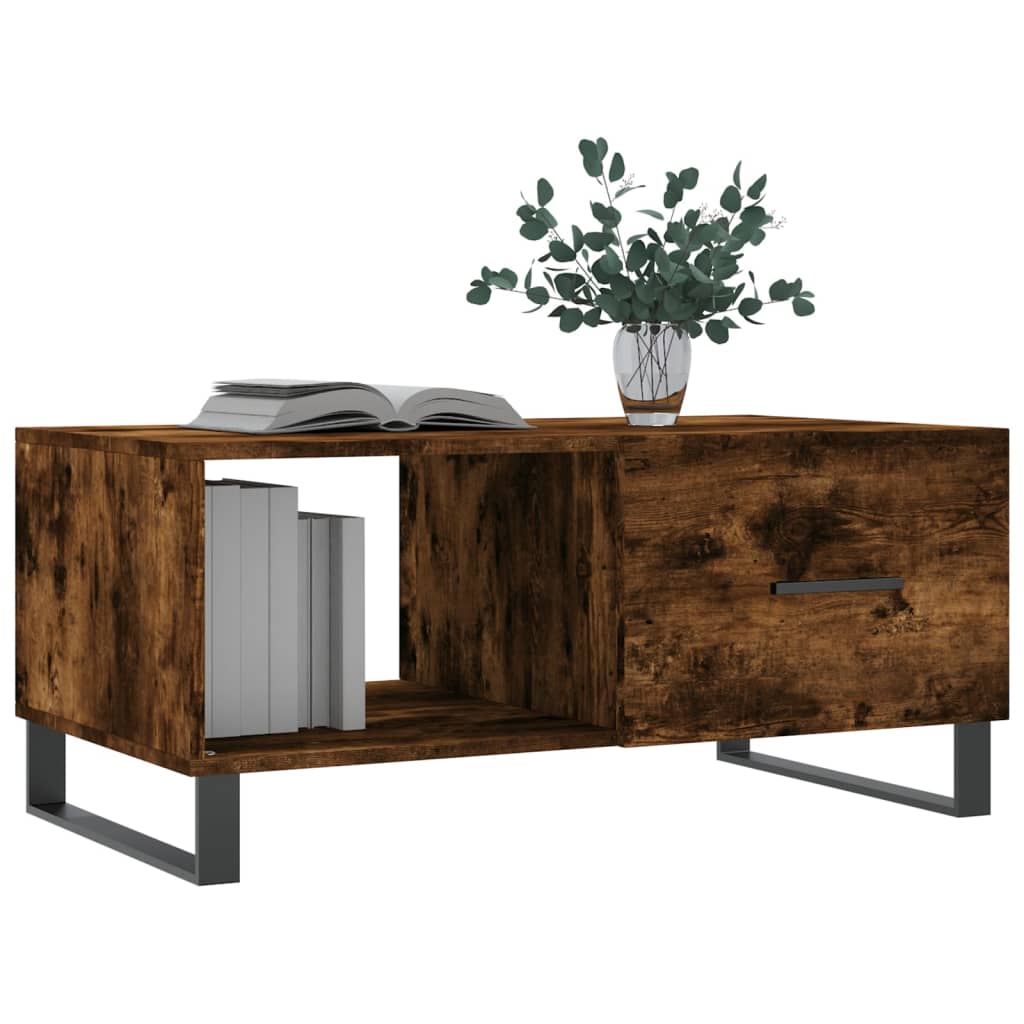 vidaXL Măsuță de cafea, stejar fumuriu, 90x50x40 cm, lemn prelucrat vidaXL Măsuță de cafea, stejar fumuriu, 90x50x40 cm, lemn prelucrat