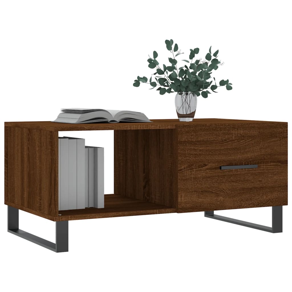 vidaXL Măsuță de cafea, stejar maro, 90x50x40 cm, lemn prelucrat vidaXL Măsuță de cafea, stejar maro, 90x50x40 cm, lemn prelucrat