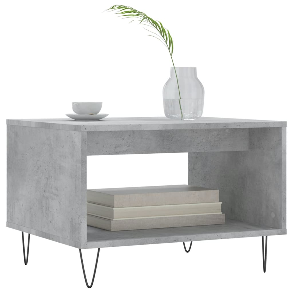 vidaXL Măsuță de cafea, gri beton, 60x50x40 cm, lemn prelucrat vidaXL Măsuță de cafea, gri beton, 60x50x40 cm, lemn prelucrat