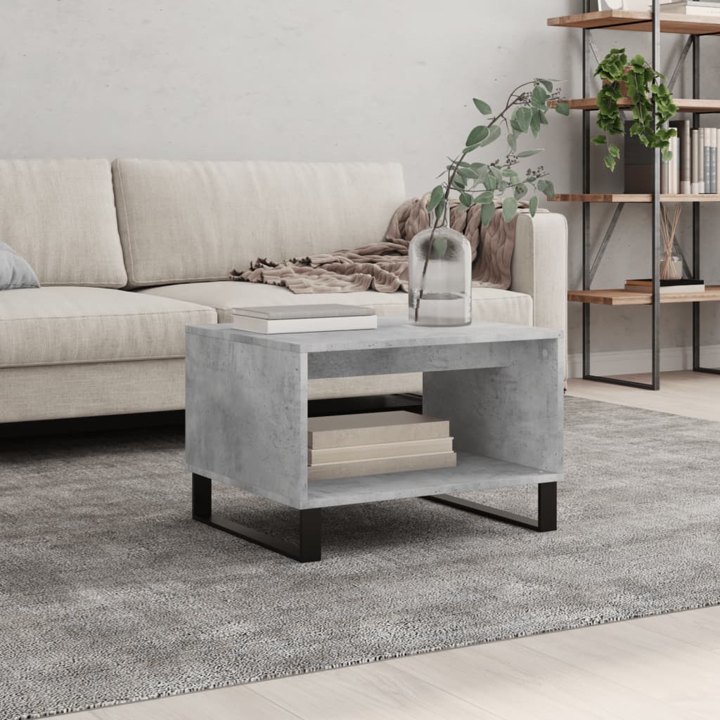 vidaXL Măsuță de cafea, gri beton, 60x50x40 cm, lemn prelucrat vidaXL Măsuță de cafea, gri beton, 60x50x40 cm, lemn prelucrat